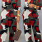 Plus Size Camouflage Print Belted Jumpsuit
