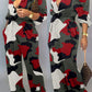 Plus Size Camouflage Print Belted Jumpsuit