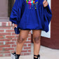 Plus Size Colorful Lip Lantern Sleeve Mini Dress