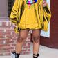 Plus Size Colorful Lip Lantern Sleeve Mini Dress