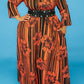 Plus Size Digital Print Dress Without Belt