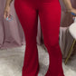 Plus Size Flared Solid Color Pants