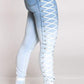 Plus Size Eyelet Detail Bandage Jeans