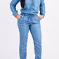 Plus Size Drawstring Turndown Collar Jumpsuit