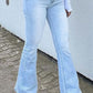 Plus Size Denim Patchwork Tassels Flare Jeans