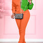 Plus Size Bandage Color Block Top & Pants