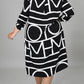 Plus Size Asymmetric Hem Turtleneck Dress