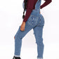 Plus Size Denim Hole Pocket Overall
