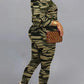 Plus Size Digital Print Round Neck Two Piece Sets