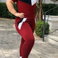 Plus Size Color Patchwork Two Piece Sets