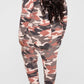 Plus Size Camouflage Print Irregular Two Piece Sets