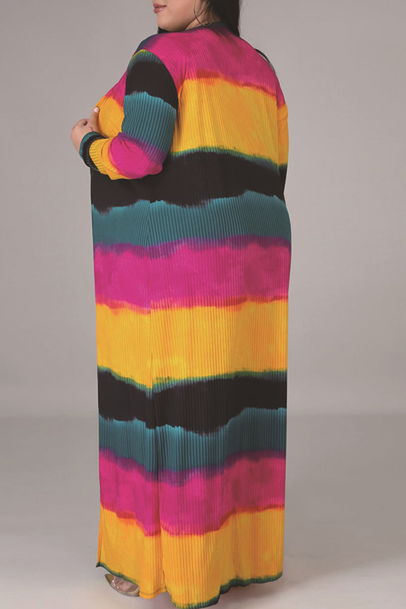 Plus Size Color Patchwork Two Piece Sets