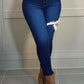 Plus Size Denim Hole Tassels High Waist Jeans