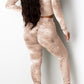 Pleated Tie Dye Zipper Collar Two Piece Sets