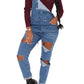 Plus Size Denim Hole Pocket Overall