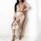 Pleated Tie Dye Zipper Collar Two Piece Sets