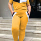 Plus Size Color Patchwork Two Piece Sets
