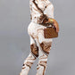 Plus Size Digital Print Round Neck Two Piece Sets