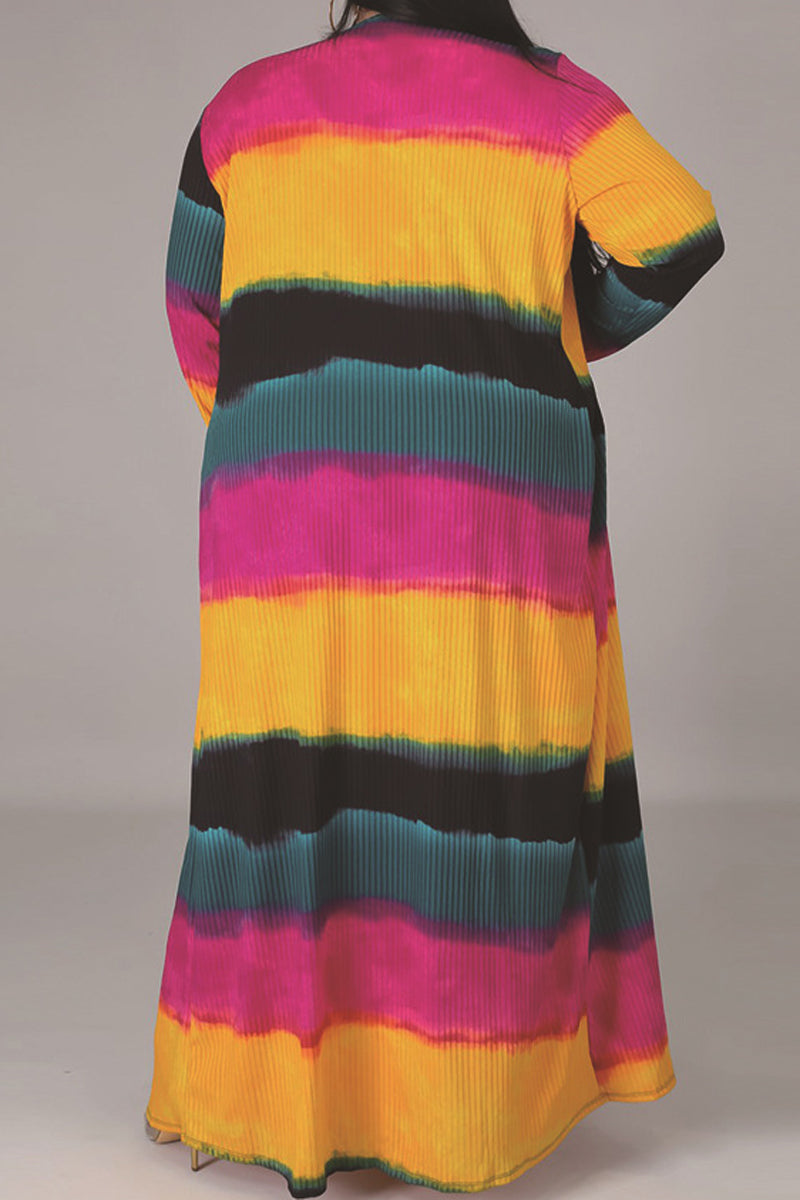 Plus Size Color Patchwork Two Piece Sets