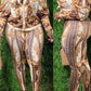 Plus Size Digital Print Long Sleeve Two Piece Sets
