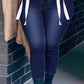 Plus Size Denim Strapped Hole Skinny Jeans