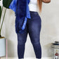 Plus Size Denim Colorful Bandage High Waist Jeans