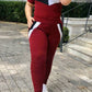 Plus Size Color Patchwork Two Piece Sets