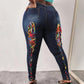 Plus Size Denim Back Colorful Bandage Hole Jeans