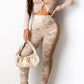 Pleated Tie Dye Zipper Collar Two Piece Sets