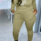 Plus Size Boat Neck Letter Print Two Piece Sets