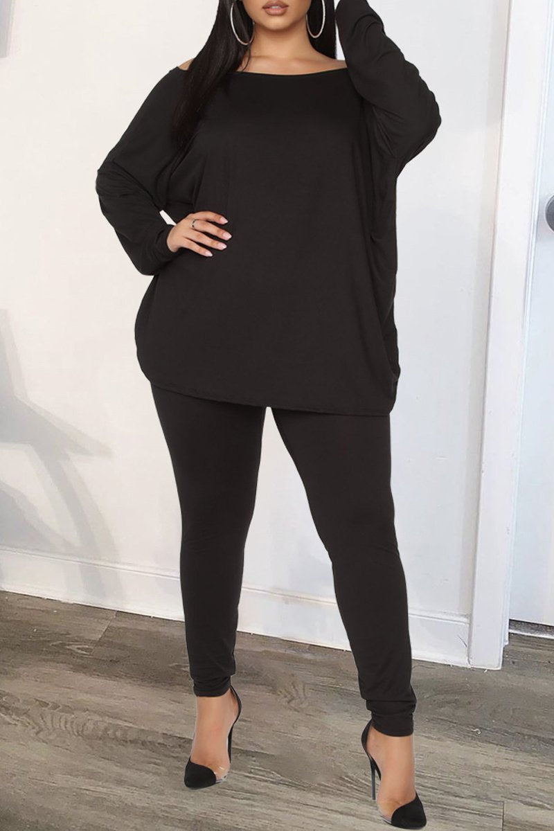 Plus Size Deep V-Neck Twisted Two Piece Sets