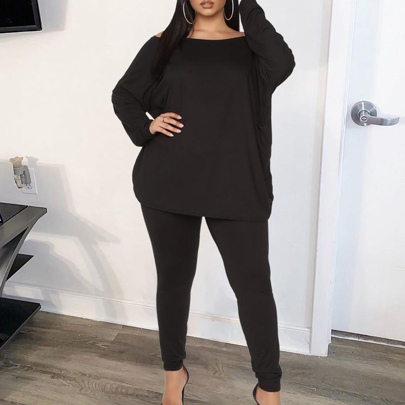 Plus Size Deep V-Neck Twisted Two Piece Sets