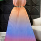 Pleated Gradient Color Hang Neck Maxi Dress