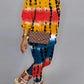 Plus Size Digital Print Round Neck Two Piece Sets