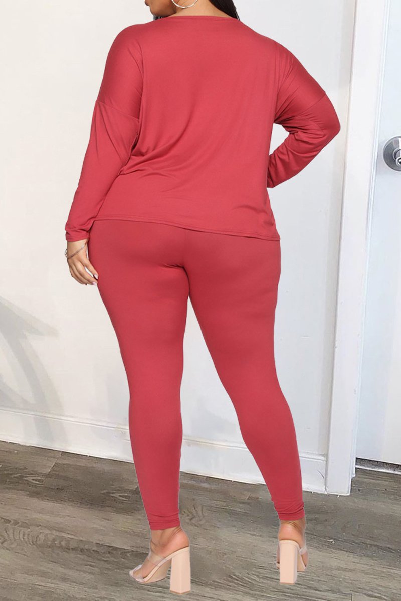 Plus Size Deep V-Neck Twisted Two Piece Sets