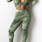Pleated Tie Dye Zipper Collar Two Piece Sets