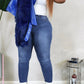 Plus Size Denim Colorful Bandage High Waist Jeans