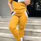 Plus Size Color Patchwork Two Piece Sets