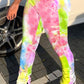 Pleated Tie Dye Drawstring Waist Pants