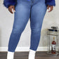 Plus Size Denim Colorful Bandage High Waist Jeans